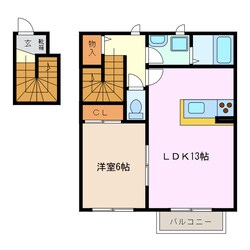 南日永駅 徒歩5分 2階の物件間取画像